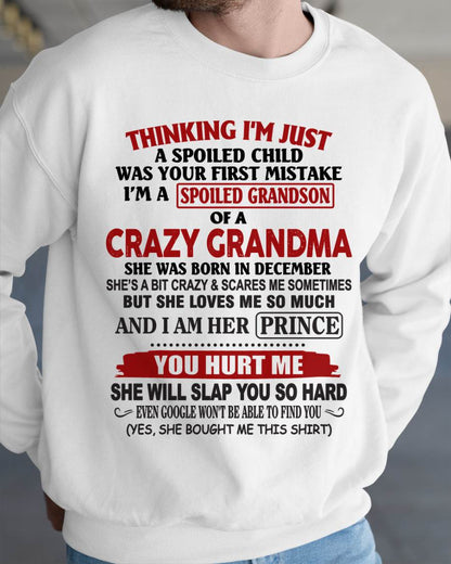 DECEMBER - GRANDMA’S BOY – LOVED, SPOILED & PROTECTED - FROM GRANDMA - TLEE12 (SKU2602-128-12)