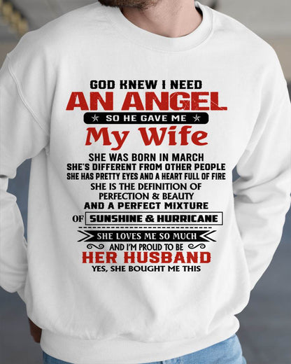 MARCH - GOD KNEW I NEEDED AN ANGEL SO HE GAVE ME MY WIFE - FROM WIFE - TLEE03 (SKU26T-01-54-03)