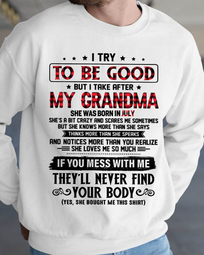 JULY - I TRY TO BE GOOD BUT I TAKE AFTER MY GRANDMA - FROM GRANDMA - TLEE07 (SKU07-102-07)