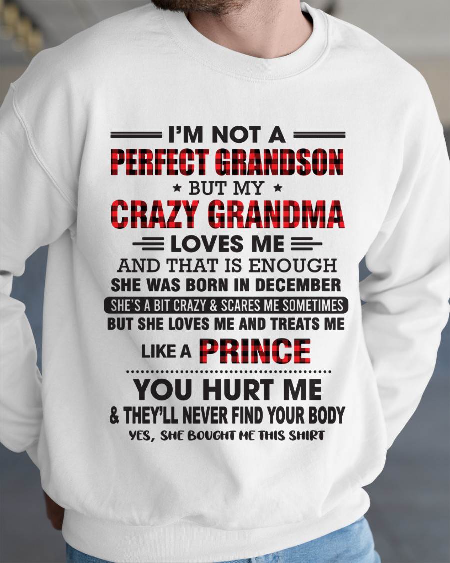DECEMBER - PROUD GRANDSON OF A CRAZY GRANDMA - FROM GRANDMA - TLEE12 (SKU2603-71-12)