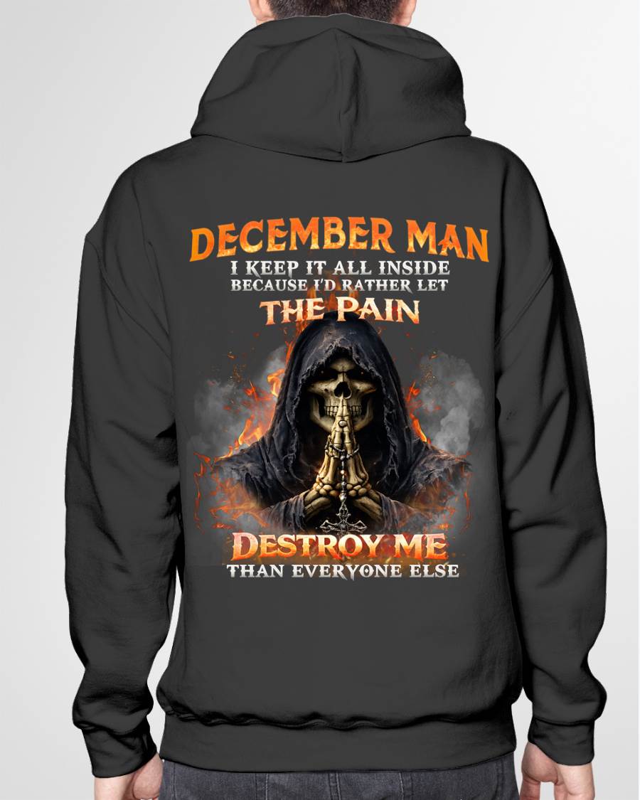 DECEMBER MAN SKULL SHIRT – I KEEP IT ALL INSIDE DARK GOTHIC T-SHIRT - FOR MAN - TLEE12 (SKU2604-136-12)