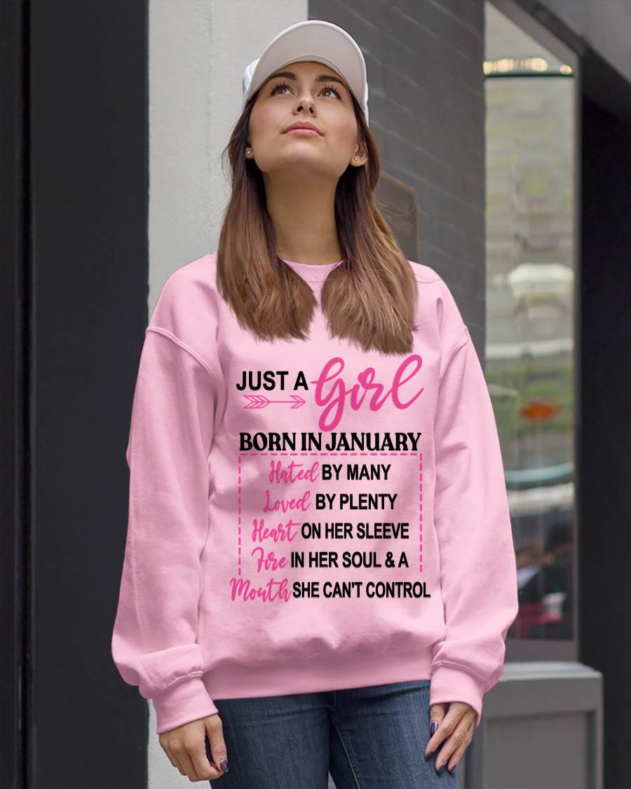 BORN IN JANUARY – A GIRL WITH ATTITUDE, HEART, AND A MOUTH SHE CAN’T CONTROL - FOR WOMEN - TLEE01 (SKU2603-363-01)