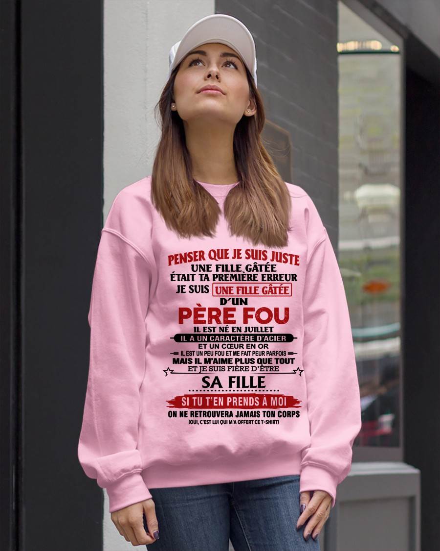 JUILLET / PAPA FOU, FILLE GÂTÉE - CADEAU DE PAPA - TLEE07 (SKU2605-354-07)