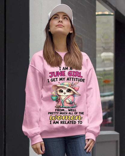 JUNE GIRL – I GET MY ATTITUDE FROM MY FAMILY - FOR WOMEN - TLEE06 (SKU2604-294-06)