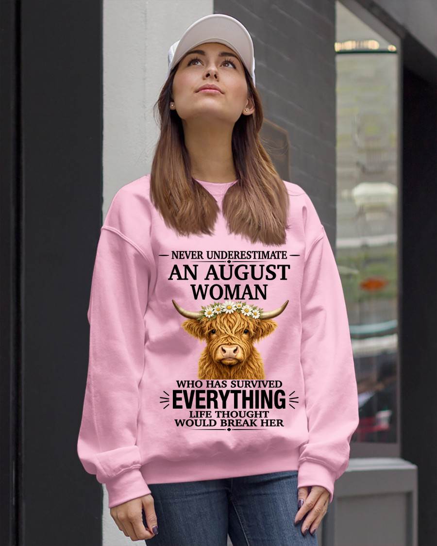 AUGUST WOMAN HIGHLAND COW SHIRT - FOR WOMEN - TLEE08 (SKU2606-158-08)