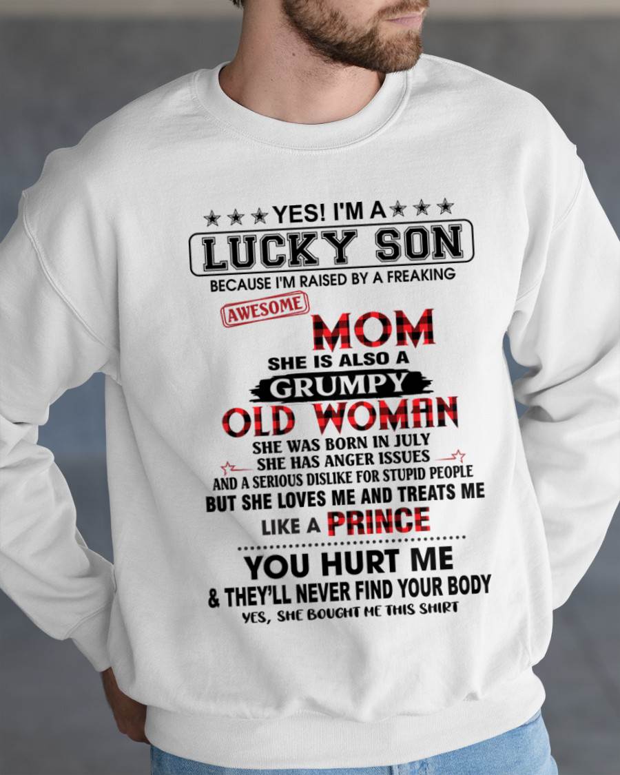 JULY - LUCKY SON – PROUD TO BE RAISED BY AN AWESOME MOM - FROM MOM - TLEE07 (SKU2603-106-07)