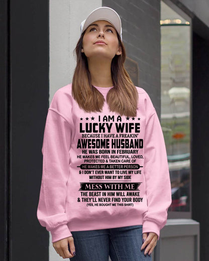 FEBRUARY BORN HUSBAND'S LUCKY WIFE - FROM HUSBAND - TLEE02 (SKU2605-97-02)