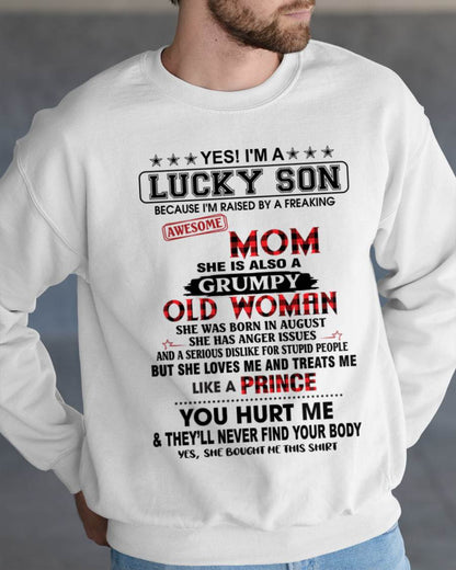 AUGUST - LUCKY SON – PROUD TO BE RAISED BY AN AWESOME MOM - FROM MOM - TLEE08 (SKU2603-106-08)