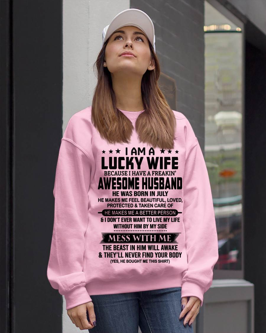 JULY BORN HUSBAND'S LUCKY WIFE - FROM HUSBAND - TLEE07 (SKU2605-97-07)