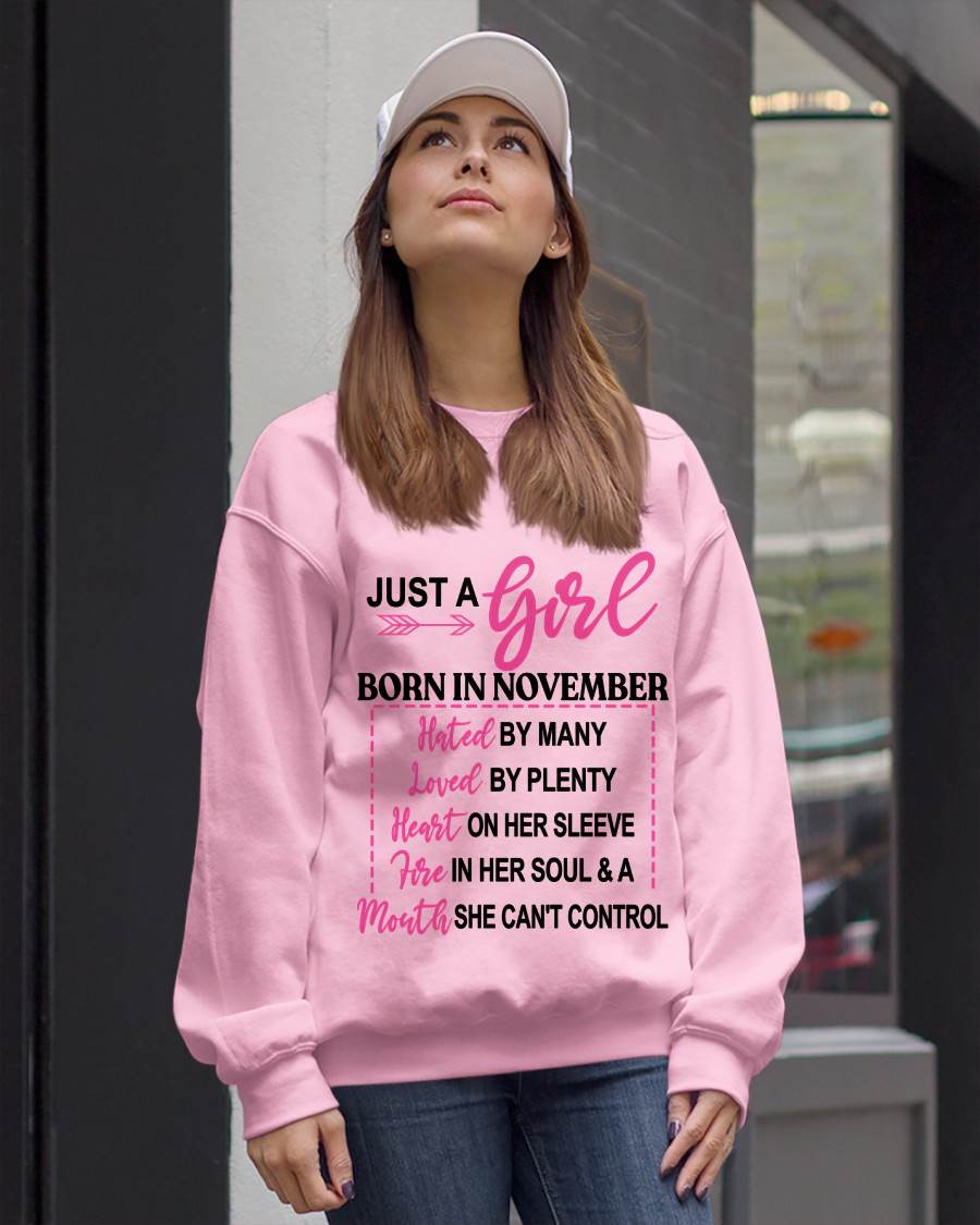BORN IN NOVEMBER – A GIRL WITH ATTITUDE, HEART, AND A MOUTH SHE CAN’T CONTROL - FOR WOMEN - TLEE11 (SKU2603-363-11)