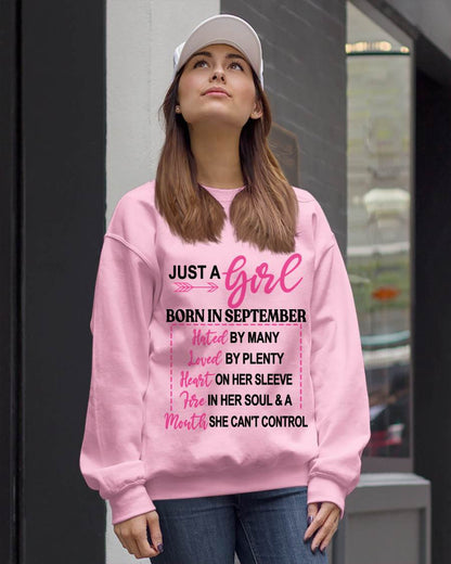 BORN IN SEPTEMBER – A GIRL WITH ATTITUDE, HEART, AND A MOUTH SHE CAN’T CONTROL - FOR WOMEN - TLEE09 (SKU2603-363-09)