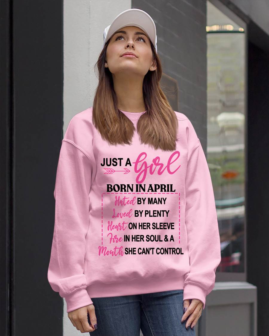 BORN IN APRIL – A GIRL WITH ATTITUDE, HEART, AND A MOUTH SHE CAN’T CONTROL - FOR WOMEN - TLEE04 (SKU2603-363-04)