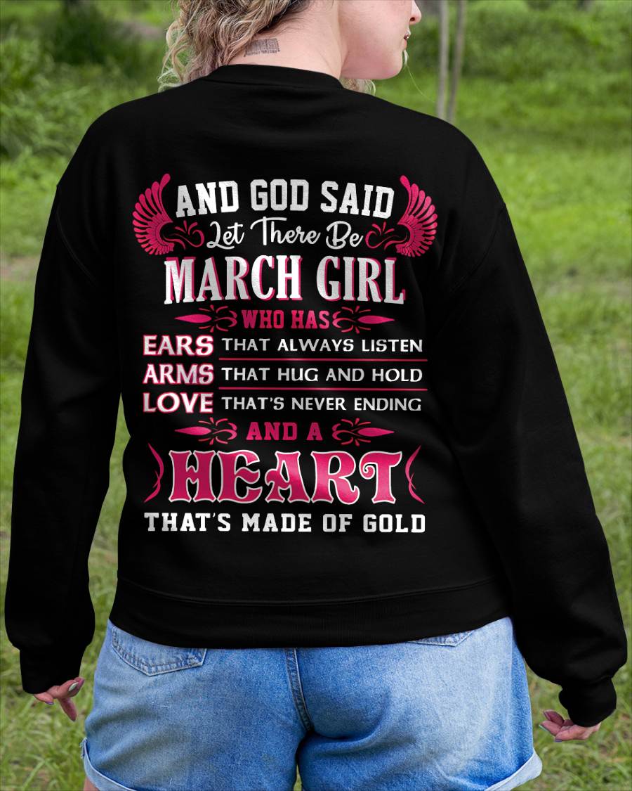 MARCH GIRL – EARS THAT LISTEN ARMS THAT HUG LOVE NEVER ENDING HEART OF GOLD - FOR WOMEN - TLEE03 (SKU09-75-03)
