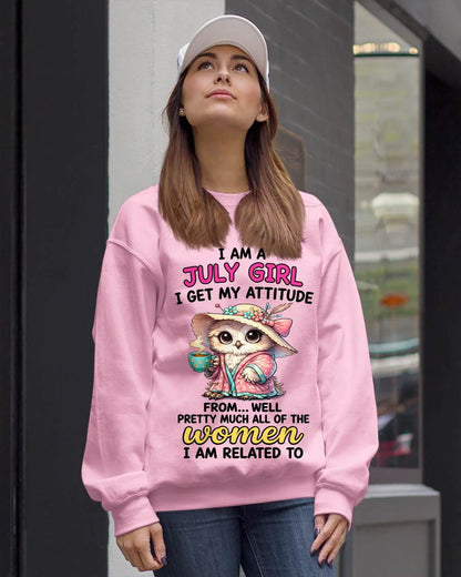 JULY GIRL – I GET MY ATTITUDE FROM MY FAMILY - FOR WOMEN - TLEE07 (SKU2604-294-07)