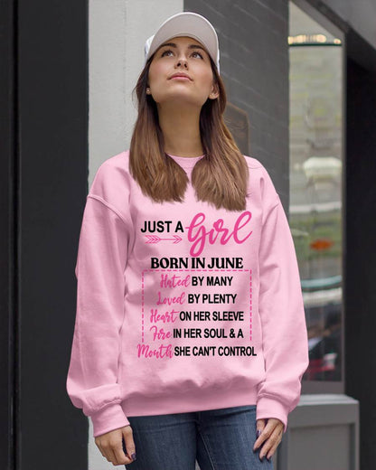 BORN IN JUNE – A GIRL WITH ATTITUDE, HEART, AND A MOUTH SHE CAN’T CONTROL - FOR WOMEN - TLEE06 (SKU2603-363-06)