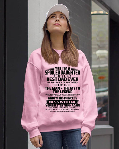 NOVEMBER - SPOILED DAUGHTER OF THE BEST DAD EVER - FROM DAD - TLEE11 (SKU2604-197-11)