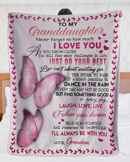 Special Gift For Your Granddaughter Blanket - From Grandma (SKUB12-176)