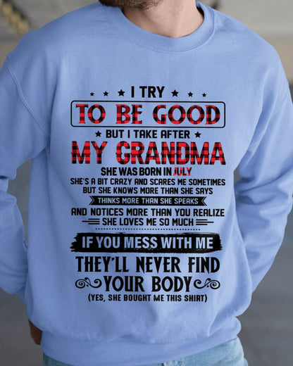 JULY - I TRY TO BE GOOD BUT I TAKE AFTER MY GRANDMA - FROM GRANDMA - TLEE07 (SKU07-102-07)