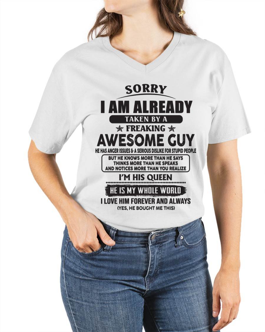 Sorry I Am Already Taken By A Freaking Awesome Guy - Gift From Husband - TLEE00 (SKU07-177-00)