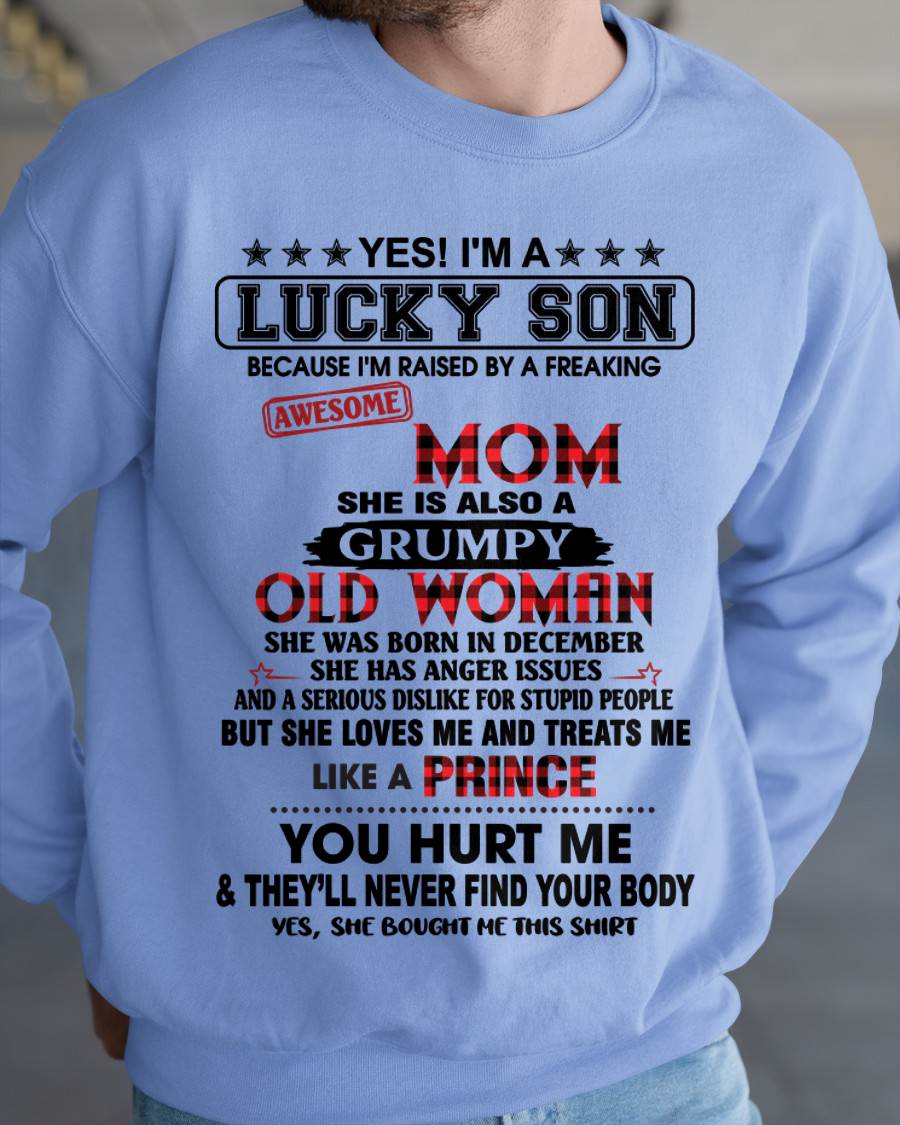 DECEMBER - LUCKY SON – PROUD TO BE RAISED BY AN AWESOME MOM - FROM MOM - TLEE12 (SKU2603-106-12)
