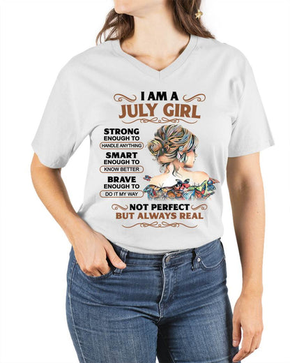 JULY – INSPIRATIONAL WOMEN’S SHIRT NOT PERFECT BUT REAL - FOR WOMEN - TLEE07 (SKU2604-159-07)