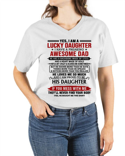 YES, I AM A LUCKY DAUGHTER I HAVE A FREAKING AWESOME DAD - FROM DAD - TLEE00 (SKU26T-0176-00)