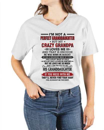 AUGUST - I’M NOT A PERFECT GRANDDAUGHTER BUT MY CRAZY GRANDPA LOVES ME AND THAT IS ENOUGH - FROM GRANDPA - TLEE08 (SKU2603-25-08)