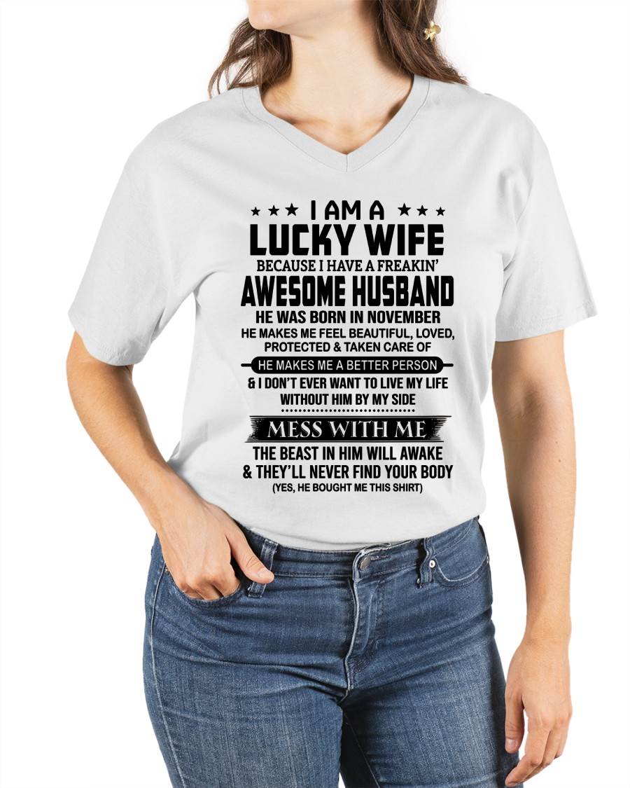 NOVEMBER BORN HUSBAND'S LUCKY WIFE - FROM HUSBAND - TLEE11 (SKU2605-97-11)