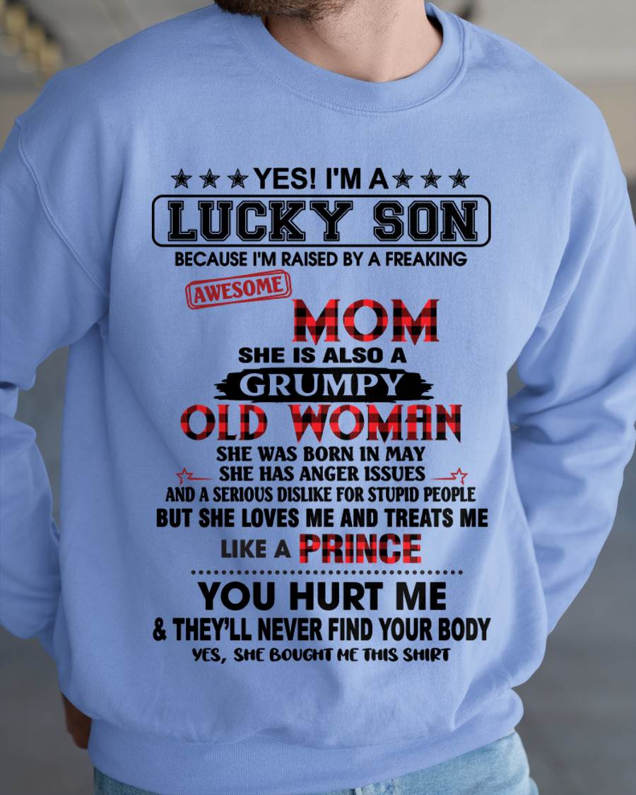 MAY - LUCKY SON – PROUD TO BE RAISED BY AN AWESOME MOM - FROM MOM - TLEE05 (SKU2603-106-05)
