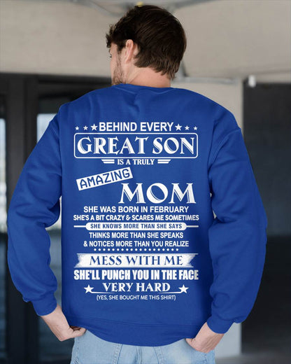 FEBRUARY - BEHIND EVERY GREAT SON IS A TRULY AMAZING MOM - FROM MOM - TLEE02 (SKU10-37-02)