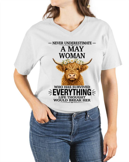 MAY WOMAN HIGHLAND COW SHIRT - FOR WOMEN - TLEE05 (SKU2606-158-05)