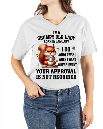 JANUARY BORN WOMEN DON’T NEED APPROVAL TEE - FOR WOMEN - TLEE01 (SKU2605-211-01)