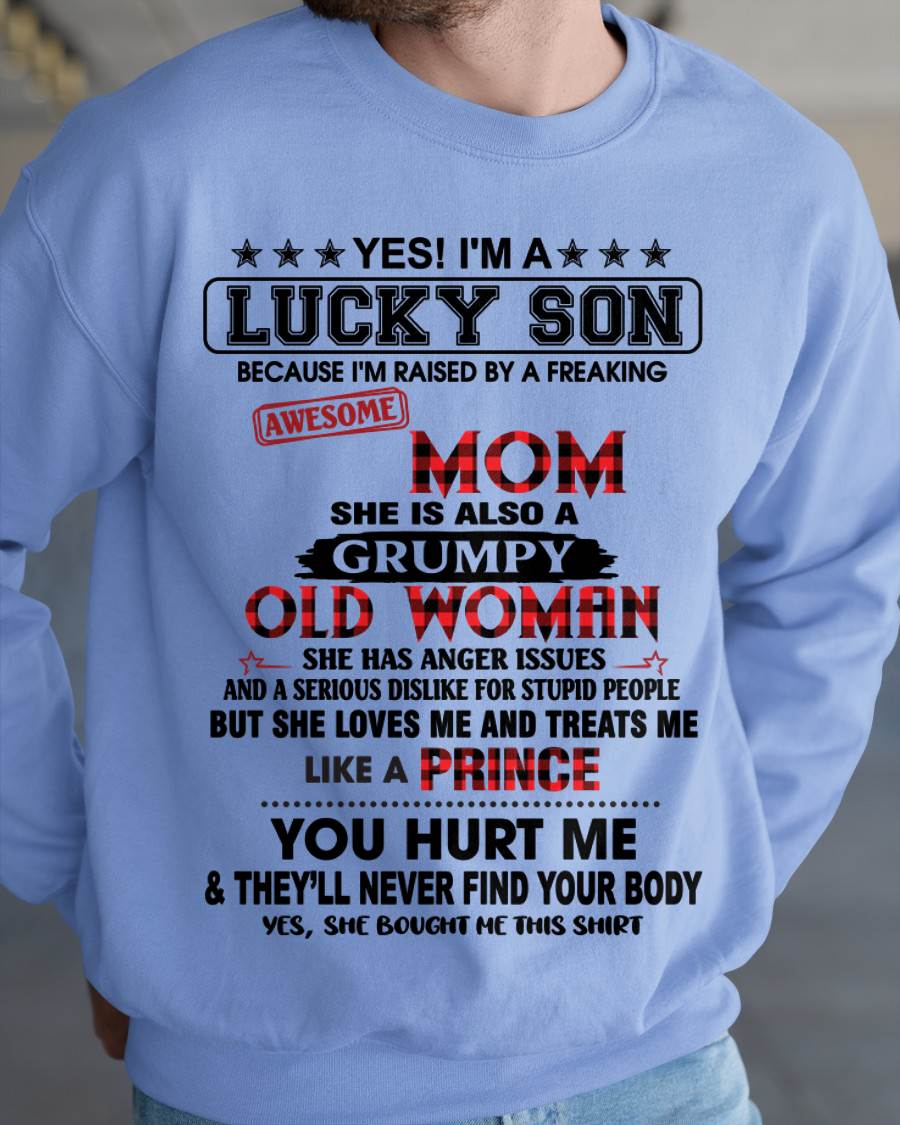 LUCKY SON – PROUD TO BE RAISED BY AN AWESOME MOM - FROM MOM - TLEE00 (SKU2603-106-00)
