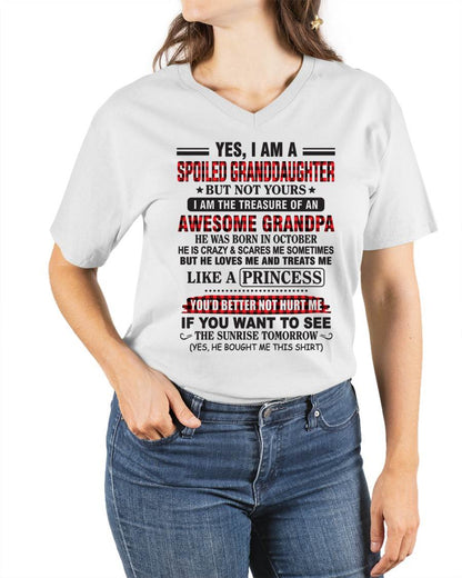 OCTOBER - YES, I AM A SPOILED GRANDDAUGHTER – TREASURE OF AN AWESOME GRANDPA - FROM GRANDPA - TLEE10 (SKU2602-205-10)