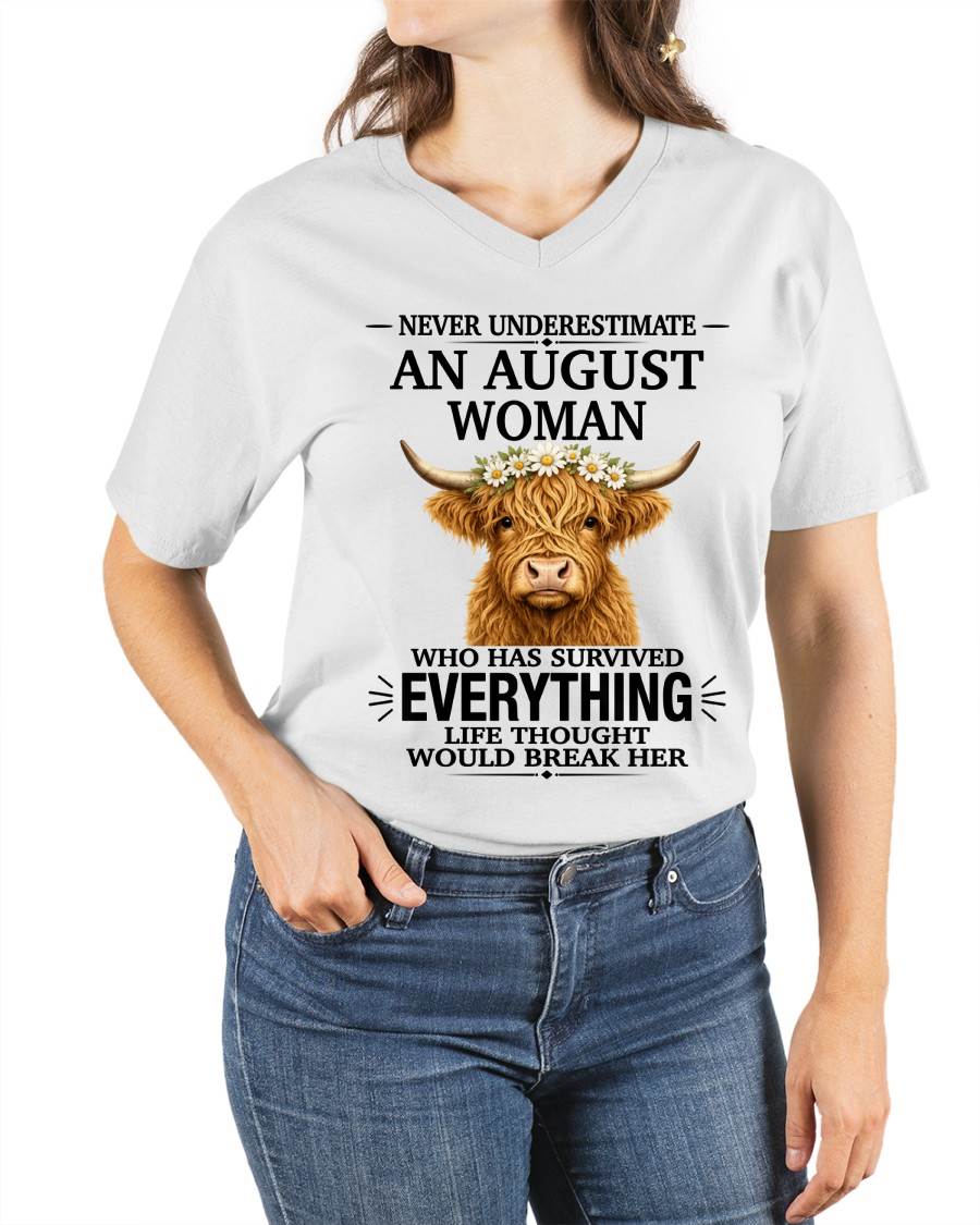 AUGUST WOMAN HIGHLAND COW SHIRT - FOR WOMEN - TLEE08 (SKU2606-158-08)