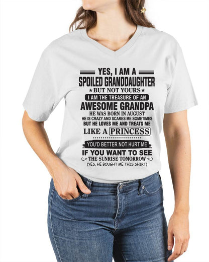 AUGUST - A SPECIAL SHIRT FOR MY GRANDDAUGHTER , LOVED LIKE A PRINCESS BY GRANDPA - FROM GRANDPA - TLEE08 (SKU10-119-08)