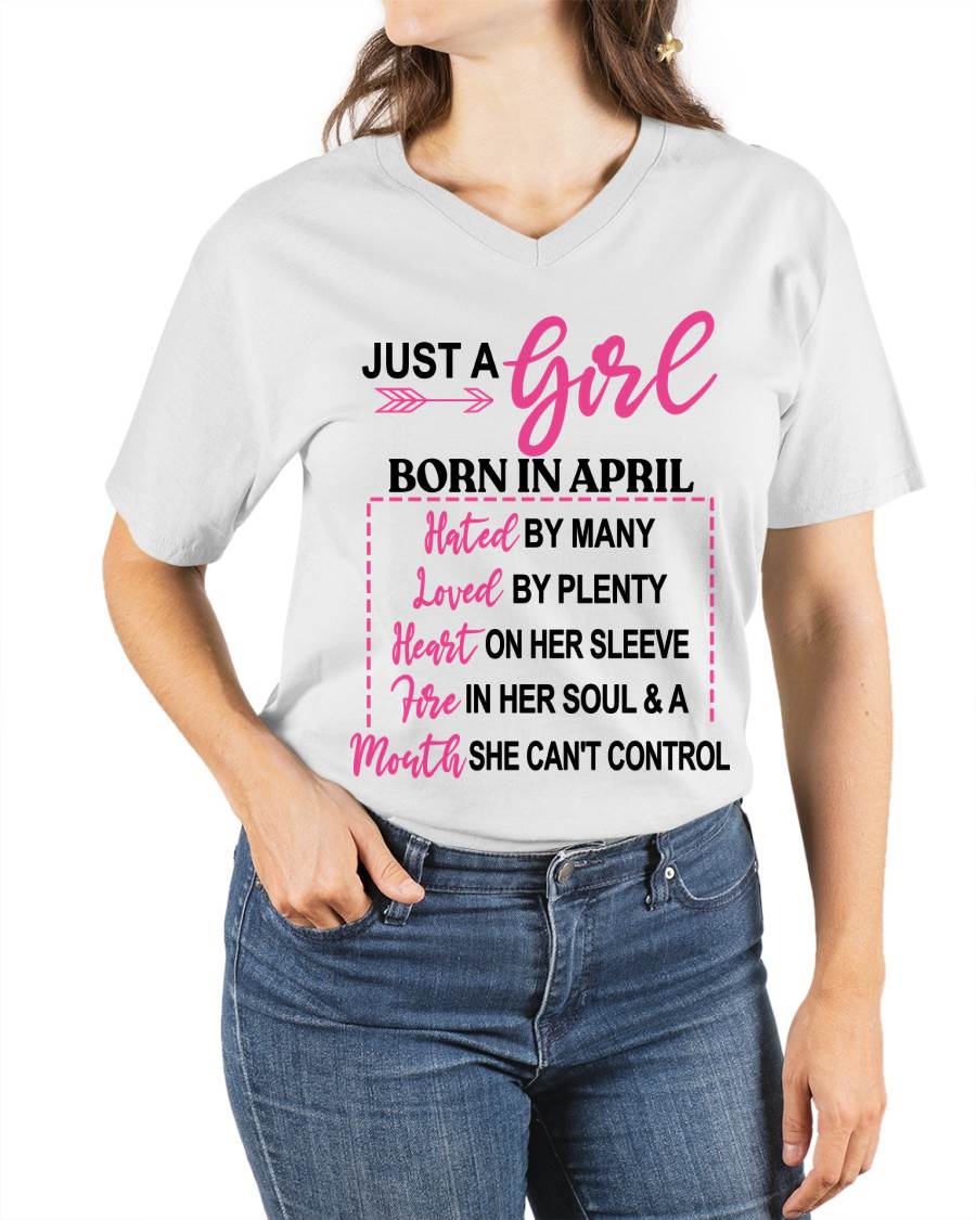 BORN IN APRIL – A GIRL WITH ATTITUDE, HEART, AND A MOUTH SHE CAN’T CONTROL - FOR WOMEN - TLEE04 (SKU2603-363-04)