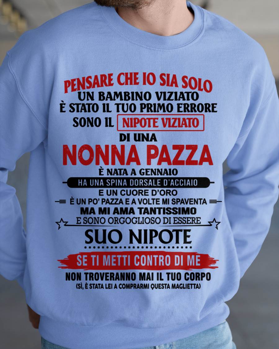 NONNA PAZZA NATA A GENNAIO – NIPOTE VIZIATO – DALLA NONNA - TLEE01 (SKU2605-334-01)