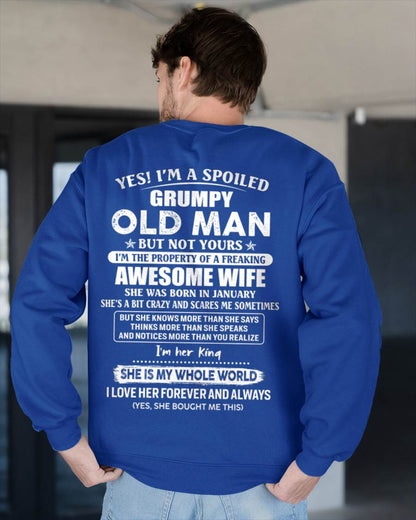 January - Yes I'm A Spoiled Grumpy Old Man - Gift For Husband From Wife - TLEE01 (SKU07-100-01)