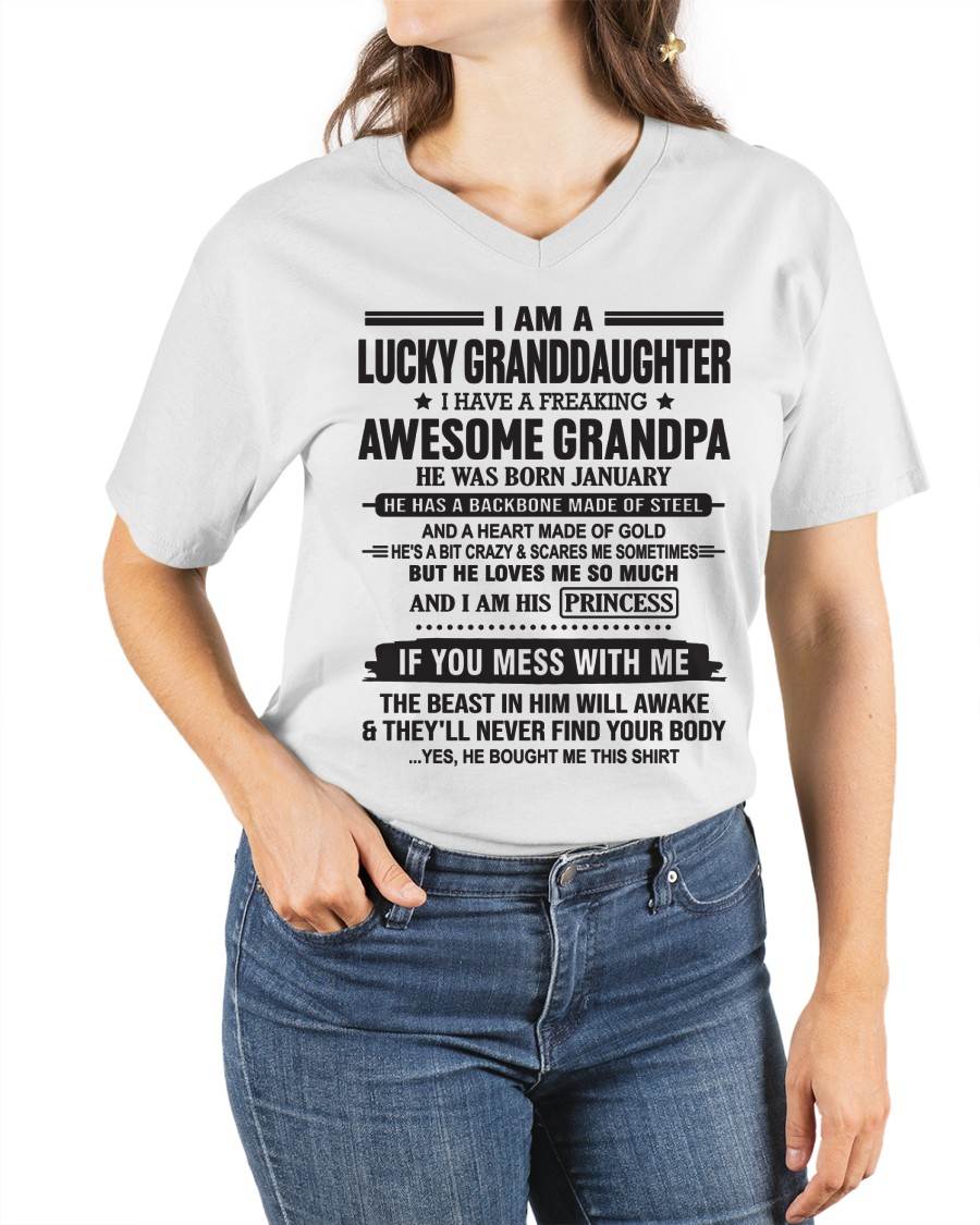 JANUARY - I AM A LUCKY GRANDDAUGHTER  I HAVE A FREAKING AWESOME GRANDPA - FROM GRANDPA - TLEE01 (SKU11-122-01)