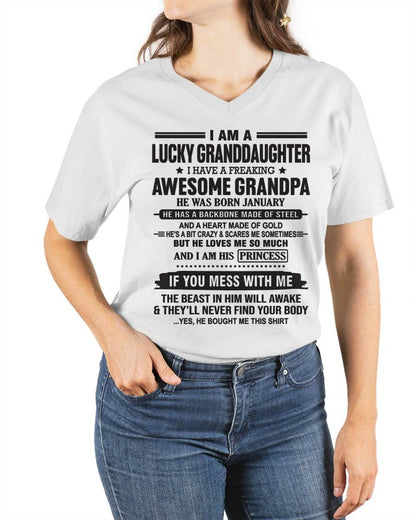 JANUARY - I AM A LUCKY GRANDDAUGHTER  I HAVE A FREAKING AWESOME GRANDPA - FROM GRANDPA - TLEE01 (SKU11-122-01)