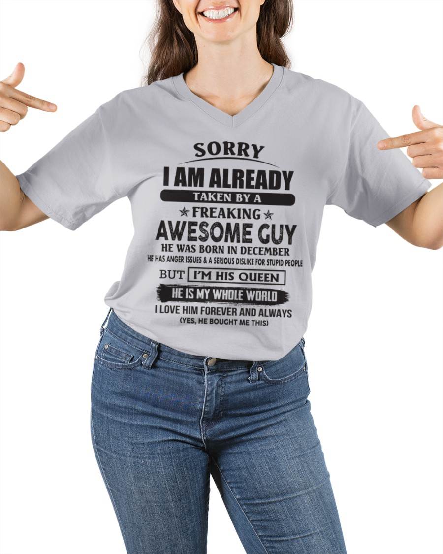 December - Sorry I Am Already Taken By A Freaking Awesome Guy - Gift From Husband - TLEE12 (SKU07-173-12)