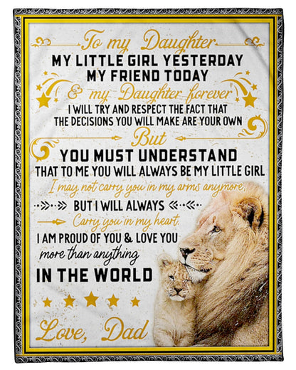 Special gift for your daughter blanket - from Dad (SKU06-117)