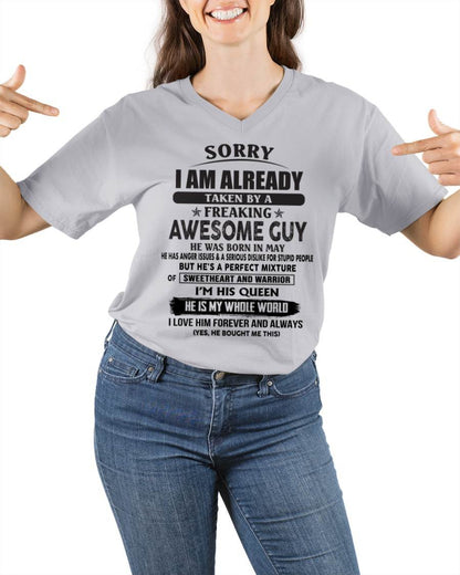 May - Sorry I Am Already Taken By A Freaking Awesome Guy - Gift From Husband - TLEE05 (SKU07-174-05)