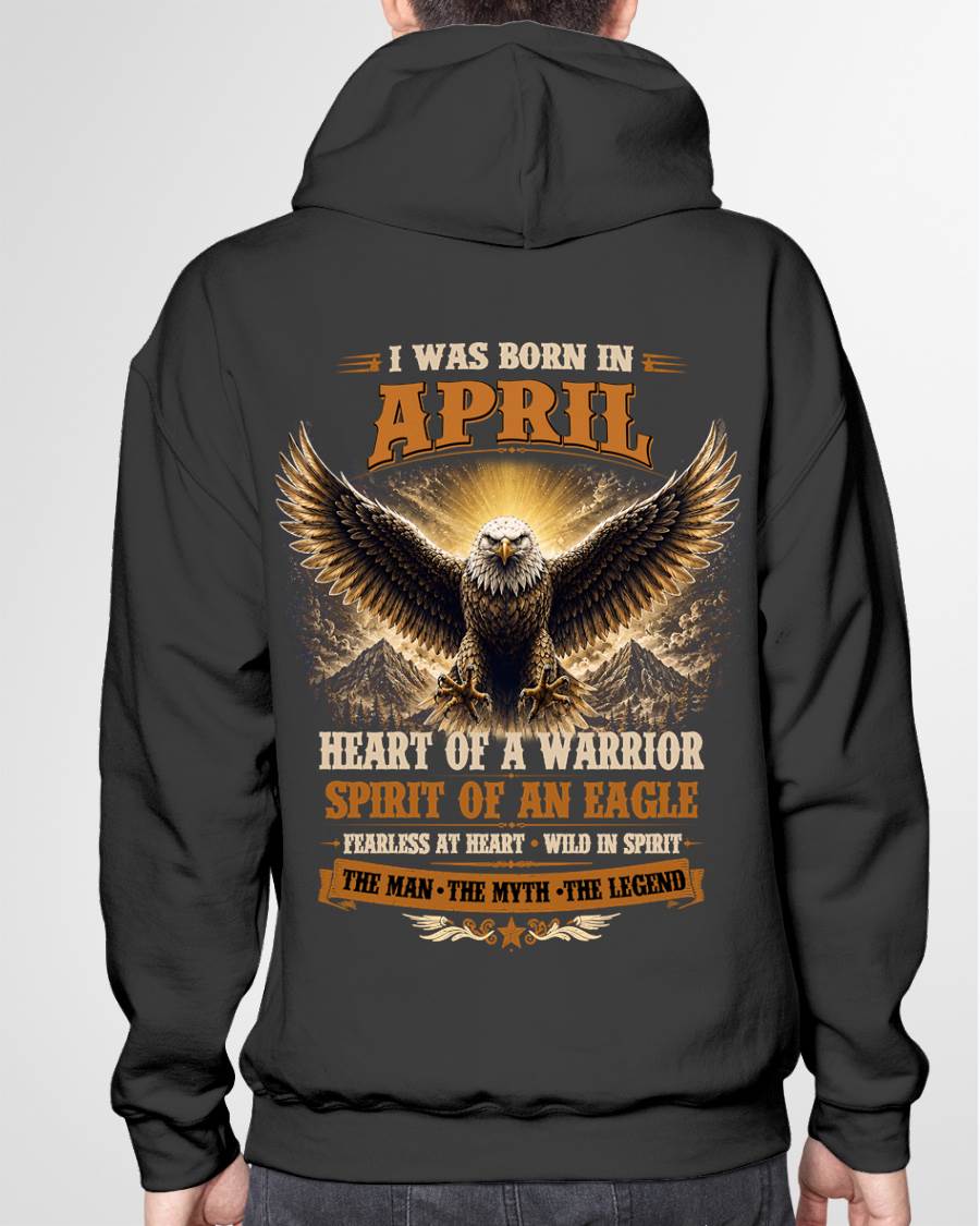 APRIL BORN WARRIOR EAGLE SHIRT DESIGN - FOR MAN - TLEE04 (SKU2605-225-04)