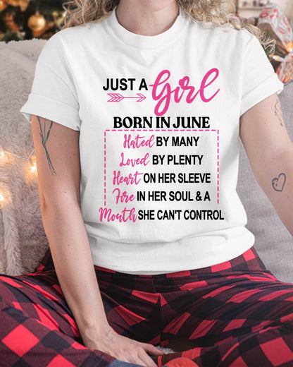 BORN IN JUNE – A GIRL WITH ATTITUDE, HEART, AND A MOUTH SHE CAN’T CONTROL - FOR WOMEN - TLEE06 (SKU2603-363-06)