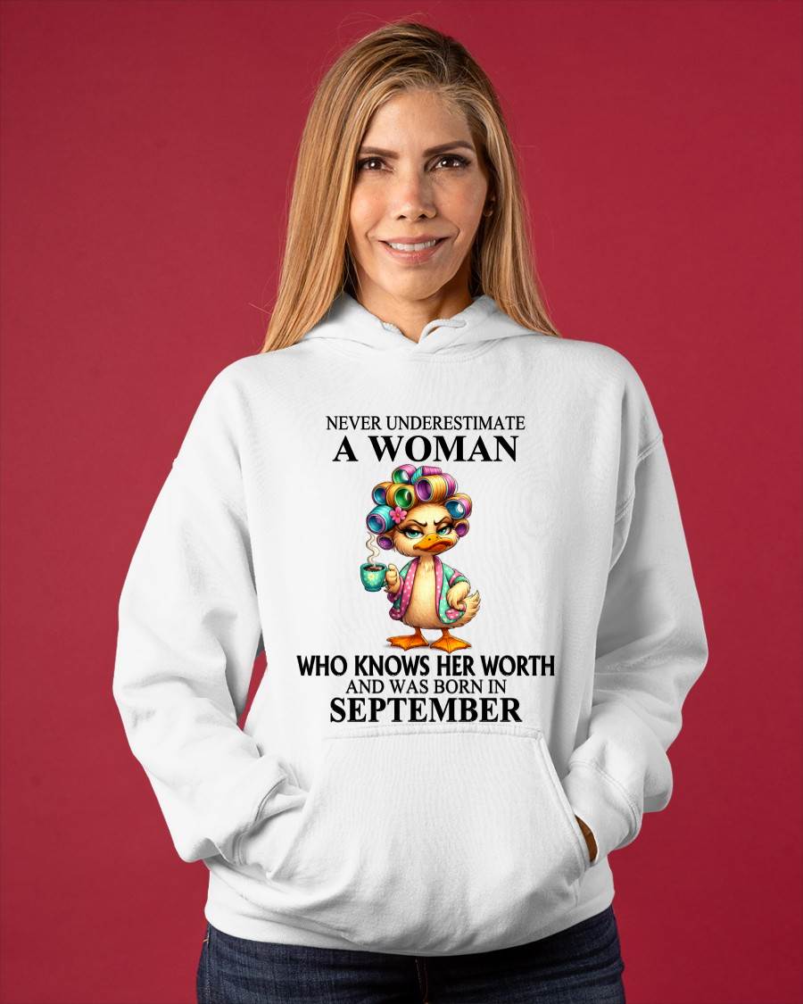 SEPTEMBER – NEVER UNDERESTIMATE A WOMAN WHO KNOWS HER WORTH - FOR WOMEN - TLEE09 (SKU2604-56-09)