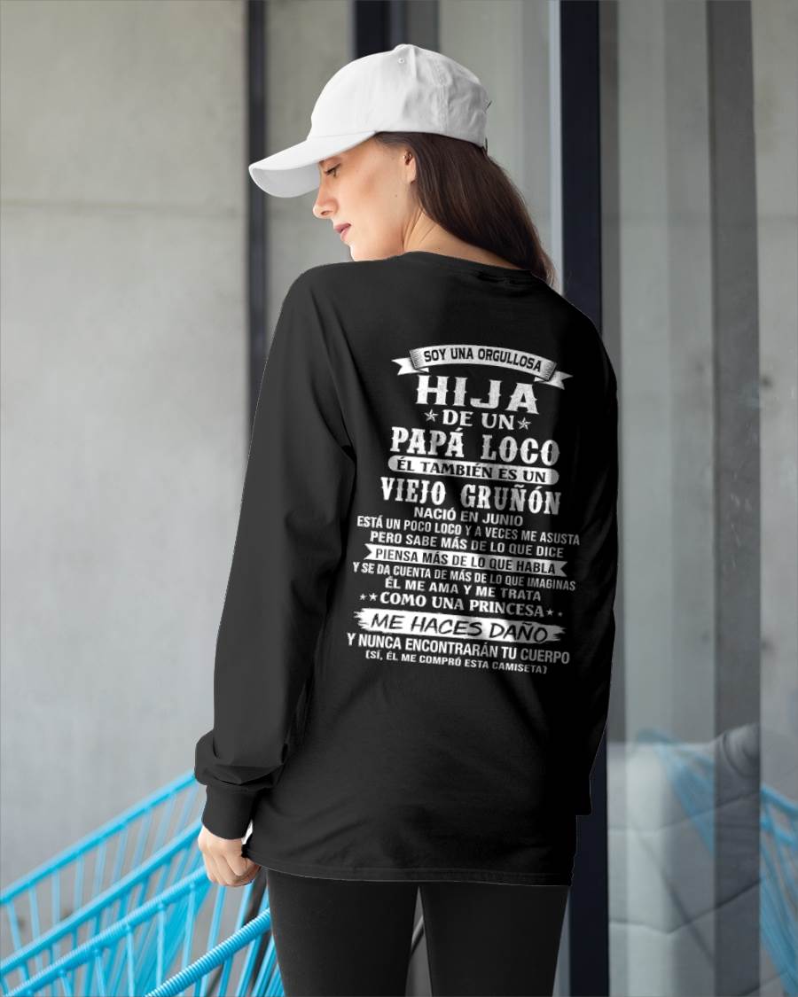 JUNIO / HIJA DE UN PAPÁ LOCO SHIRT - REGALO DE PAPÁ  - TLEE06 (SKU2606-229-06)