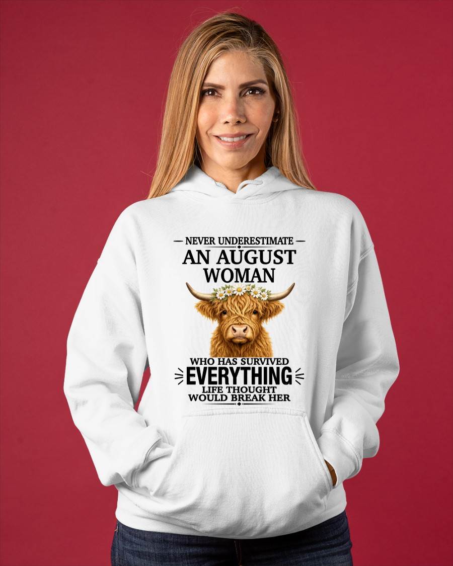 AUGUST WOMAN HIGHLAND COW SHIRT - FOR WOMEN - TLEE08 (SKU2606-158-08)
