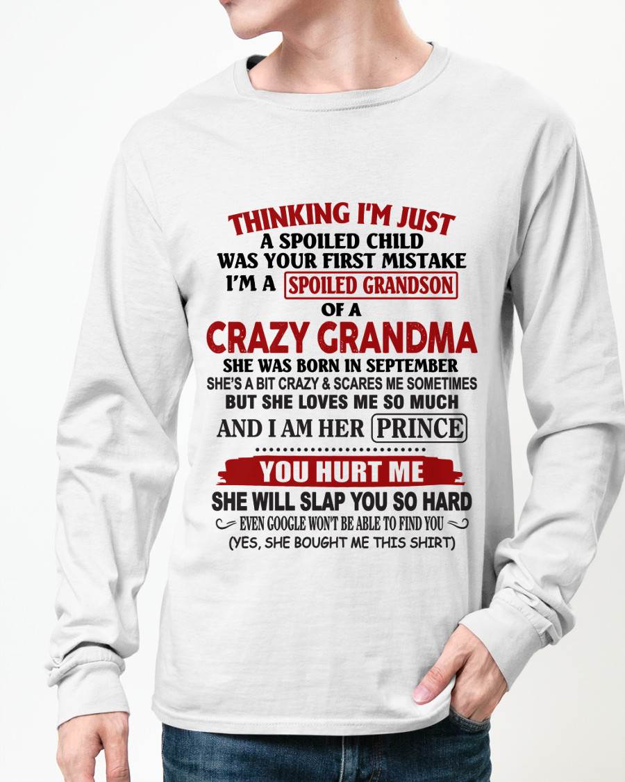 SEPTEMBER - GRANDMA’S BOY – LOVED, SPOILED & PROTECTED - FROM GRANDMA - TLEE09 (SKU2602-128-09)